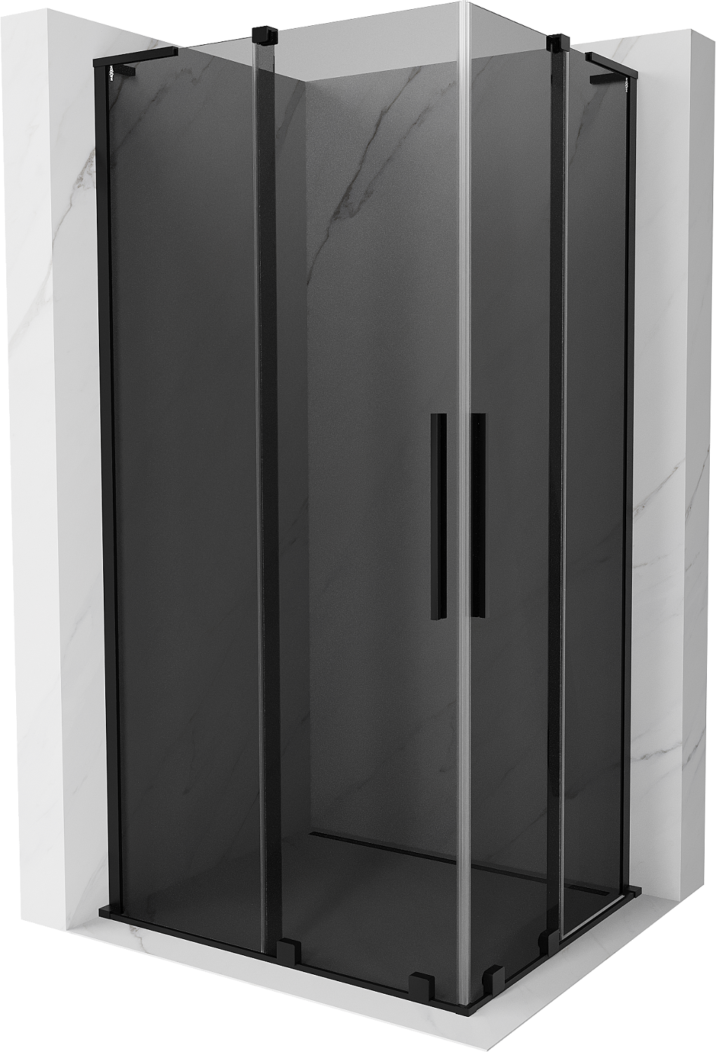 Mexen Velar L Duo kabina prysznicowa rozsuwana 100x90 cm, grafit, czarna - 871-100-090-02-43-70