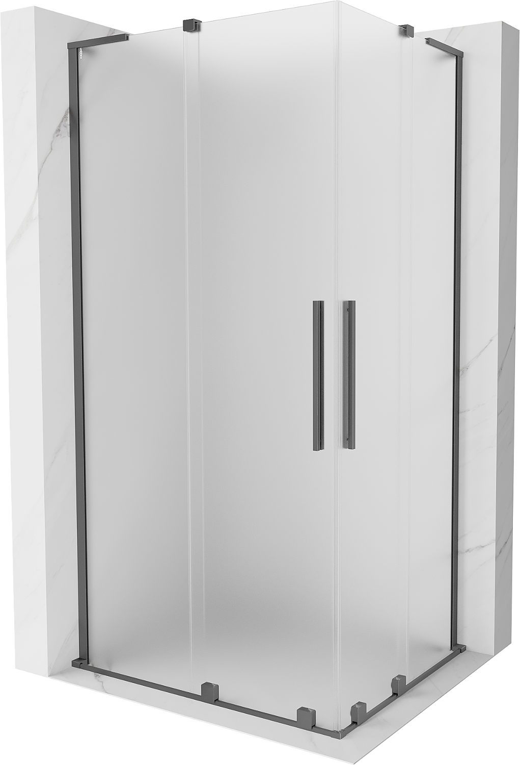 Mexen Velar L Duo kabina prysznicowa rozsuwana 100x90 cm, szron, gun metal - 871-100-090-02-33-95