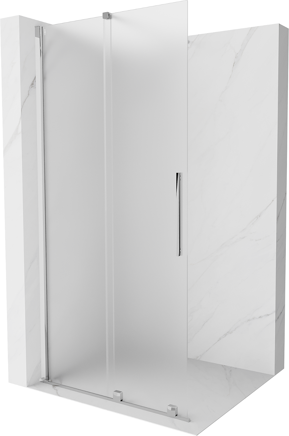 Mexen Velar ścianka prysznicowa rozsuwana Walk-in 75 x 200 cm, szron 8 mm, chrom - 871-075-000-33-01