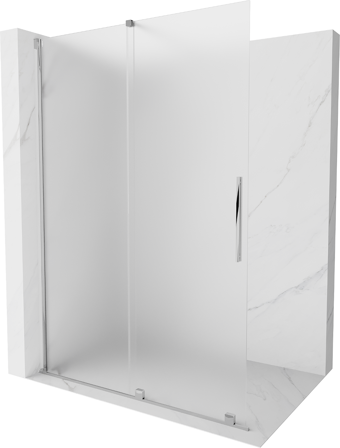 Mexen Velar ścianka prysznicowa rozsuwana Walk-in 130 x 200 cm, szron 8 mm, chrom - 871-130-000-33-01