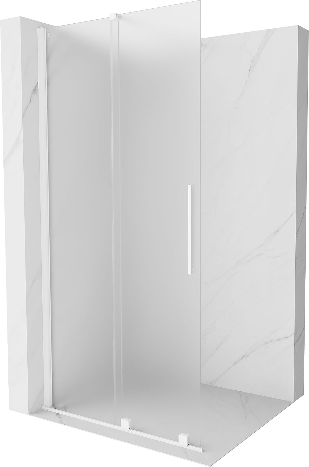 Mexen Velar ścianka prysznicowa rozsuwana Walk-in 80 x 200 cm, szron 8 mm, biała - 871-080-000-33-20