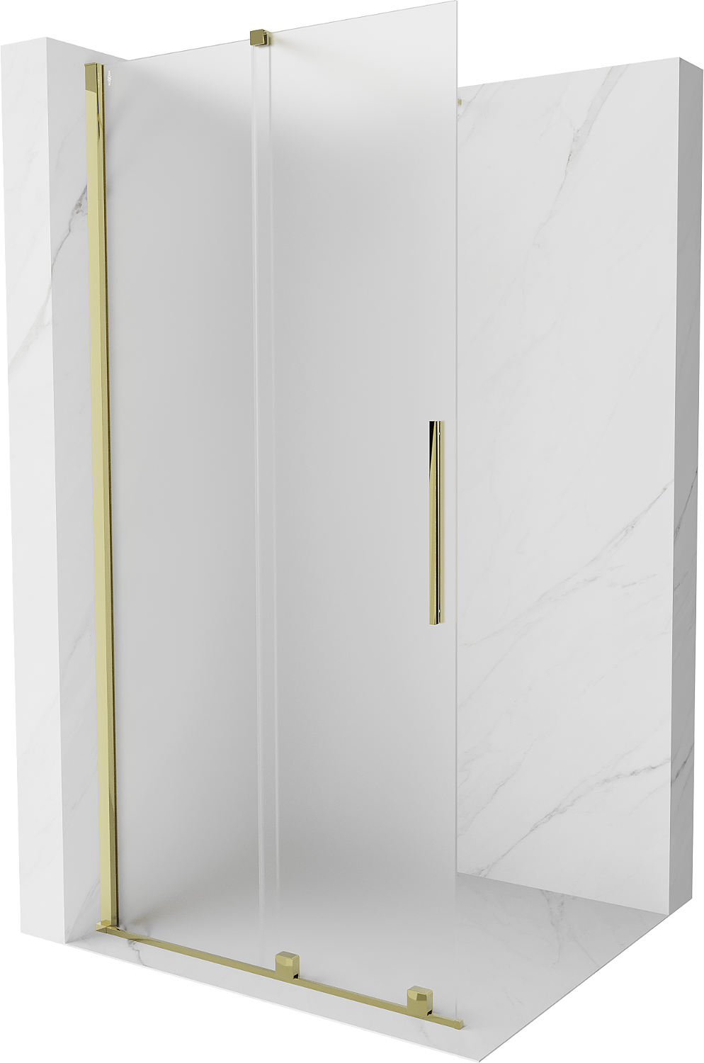 Mexen Velar ścianka prysznicowa rozsuwana Walk-in 75 x 200 cm, szron 8 mm, złota - 871-075-000-33-50