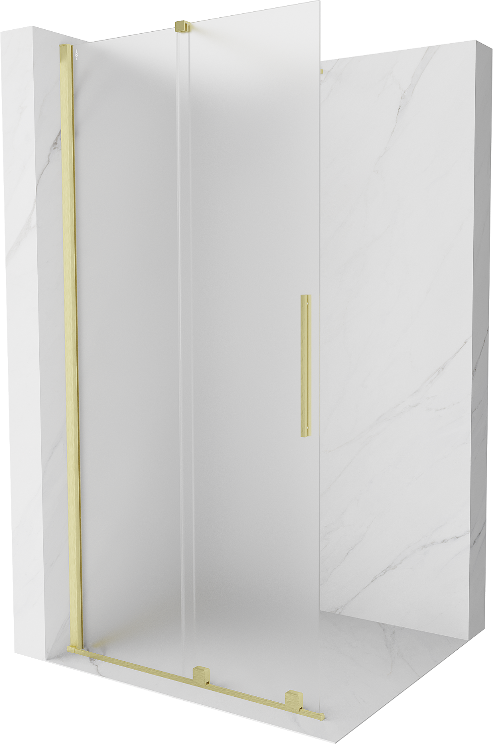 Mexen Velar ścianka prysznicowa rozsuwana Walk-in 70 x 200 cm, szron 8 mm, złota szczotkowana - 871-070-000-33-55