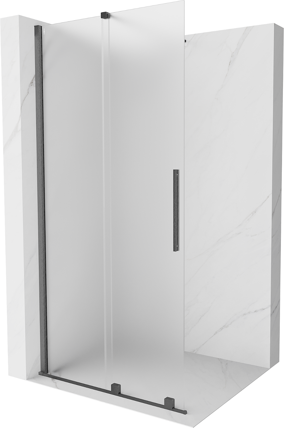 Mexen Velar ścianka prysznicowa rozsuwana Walk-in 90 x 200 cm, szron 8 mm, gun gray szczotkowany - 871-090-000-33-66