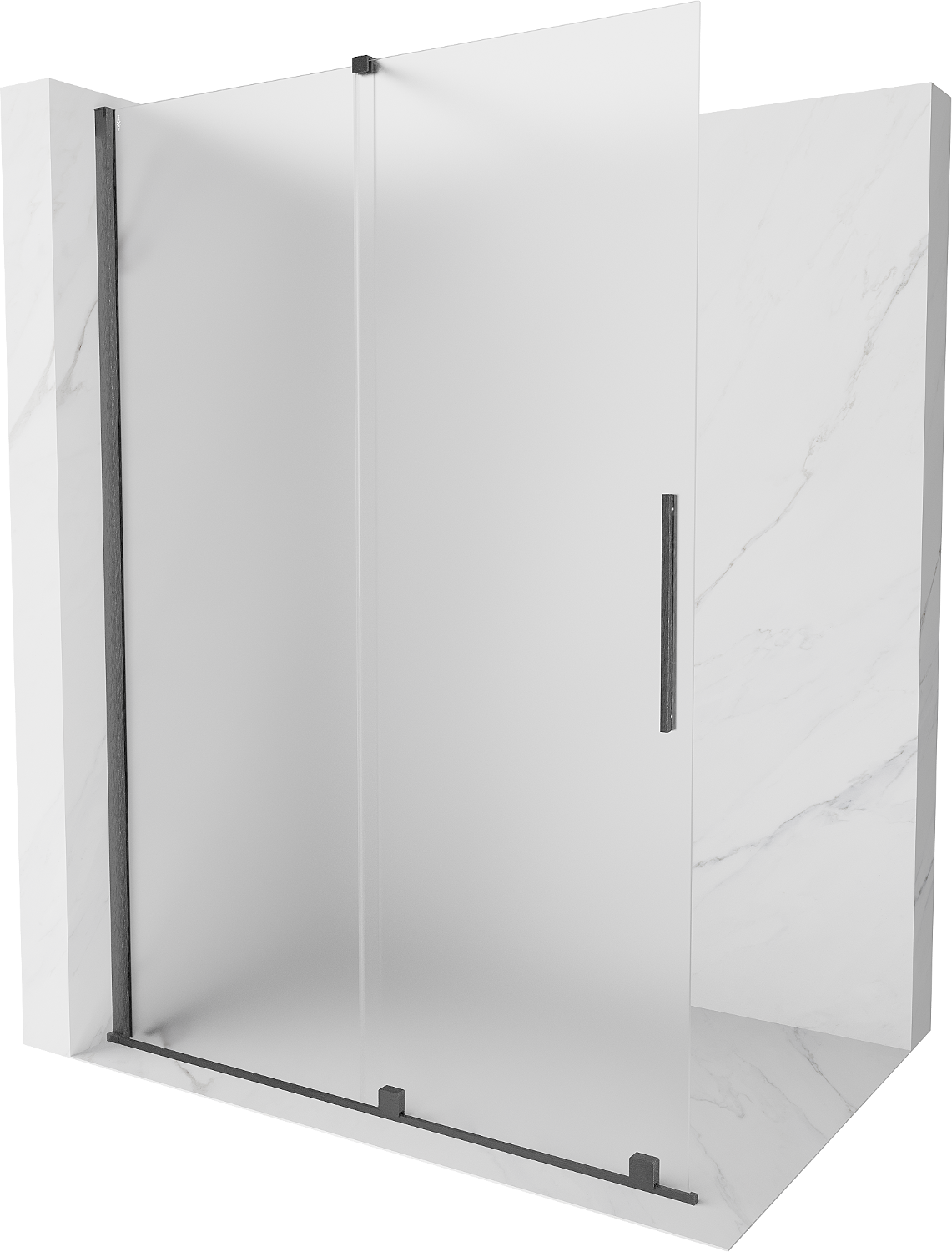 Mexen Velar ścianka prysznicowa rozsuwana Walk-in 140 x 200 cm, szron 8 mm, gun gray szczotkowany - 871-140-000-33-66