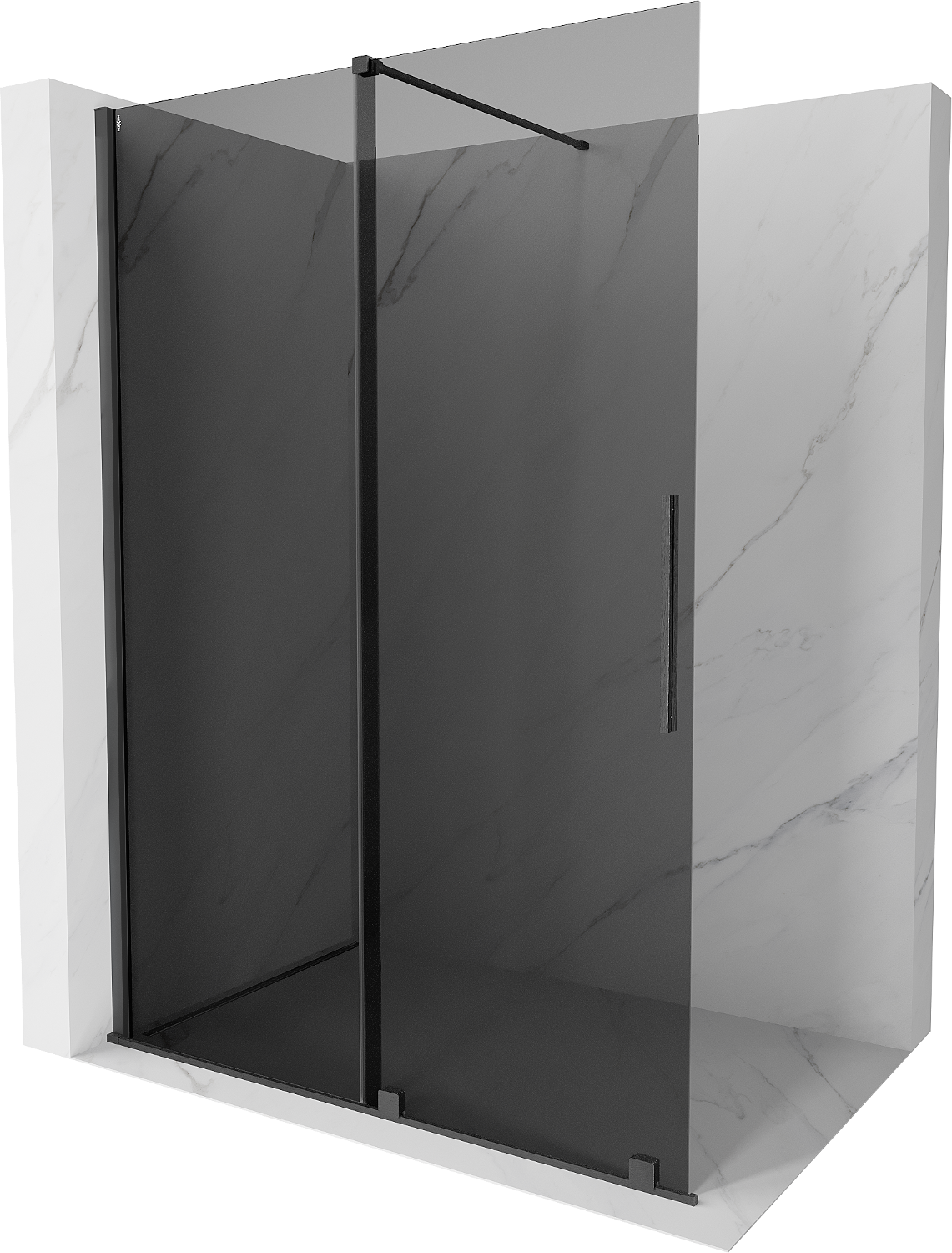 Mexen Velar ścianka prysznicowa rozsuwana Walk-in 160 x 200 cm, grafit 8 mm, gun gray szczotkowany - 871-160-000-43-66