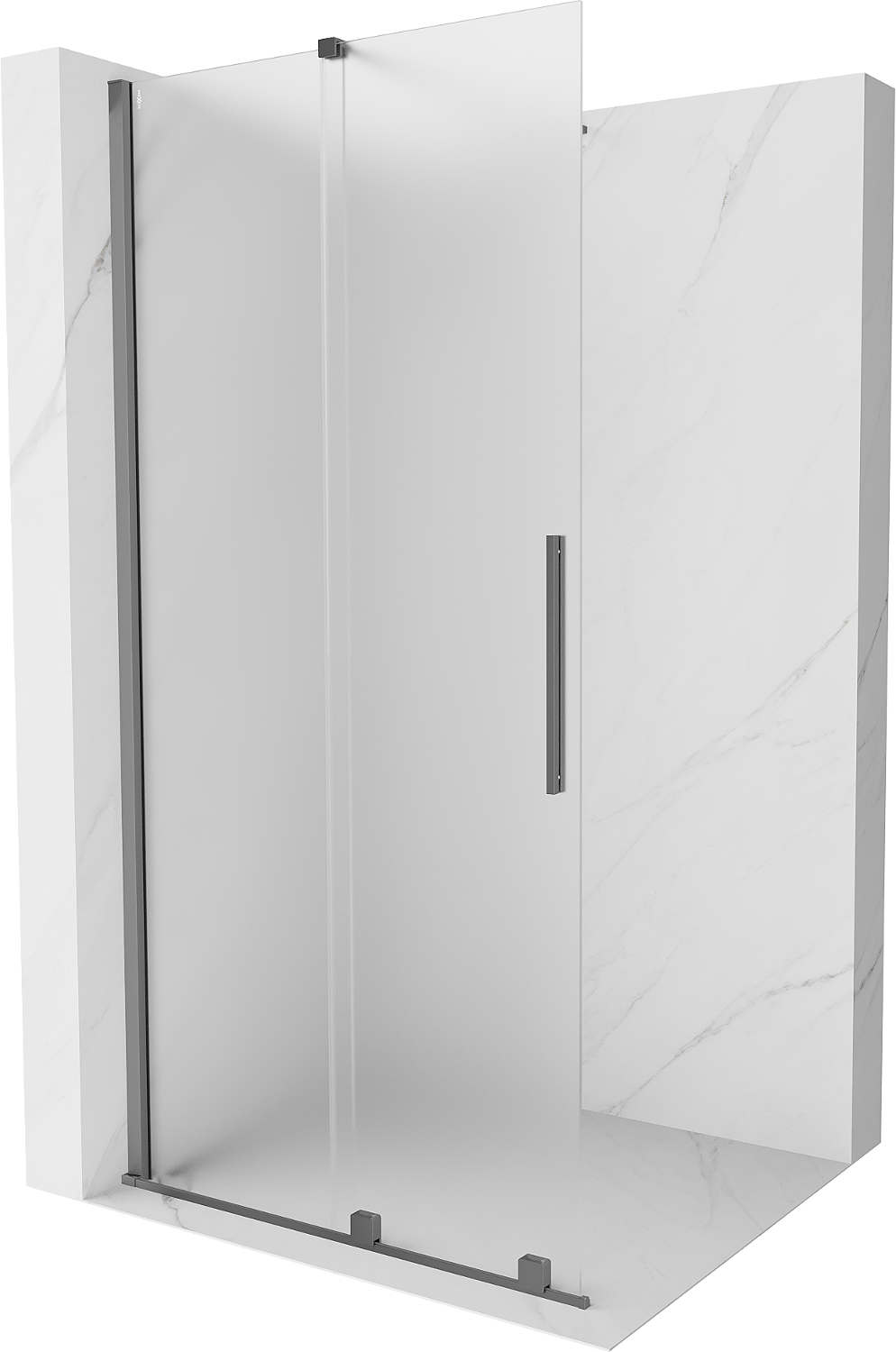 Mexen Velar ścianka prysznicowa rozsuwana Walk-in 120 x 200 cm, szron 8 mm, gun metal - 871-120-000-33-95