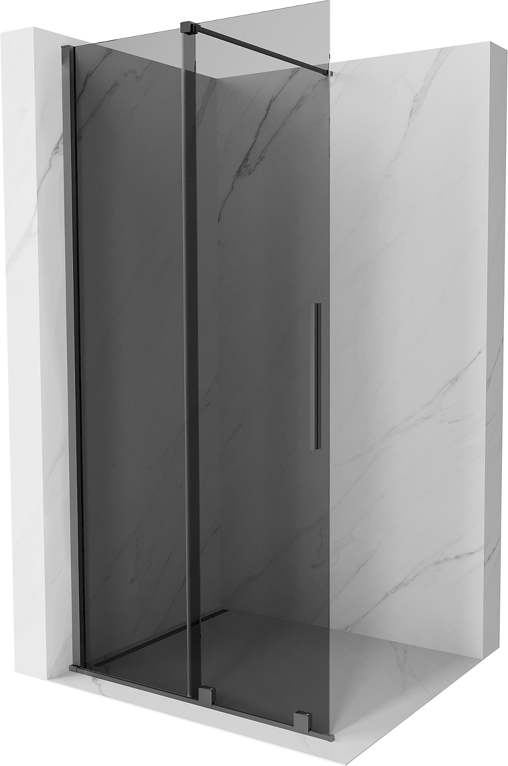 Mexen Velar ścianka prysznicowa rozsuwana Walk-in 120 x 200 cm, grafit 8 mm, gun metal - 871-120-000-43-95