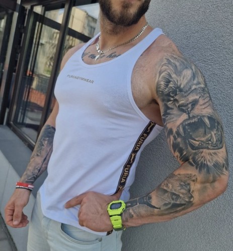 Tank top biały męski Gym Wear Furia