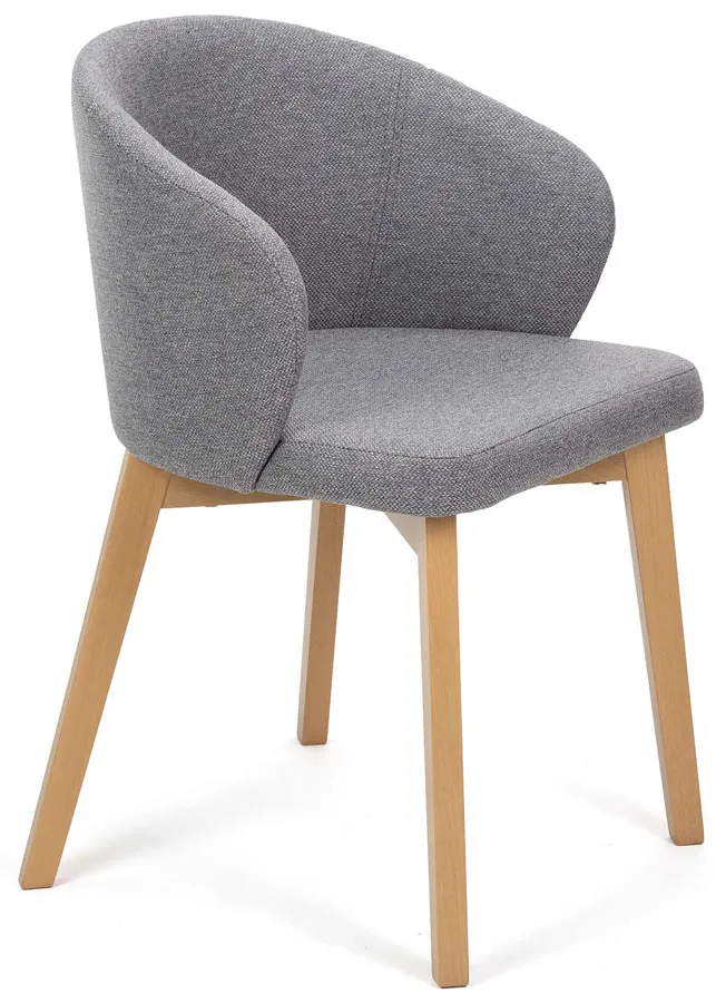 Szare tapicerowane krzesło nowoczesne dąb artisan B1-M06