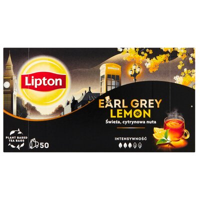 Lipton Earl Grey Lemon Herbata czarna 100g 50 torebek