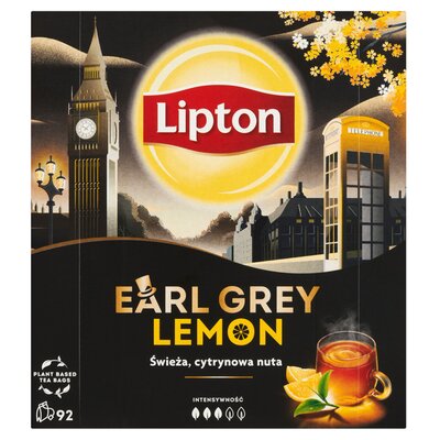 Lipton Earl Grey Lemon Herbata czarna 138g 92 torebki