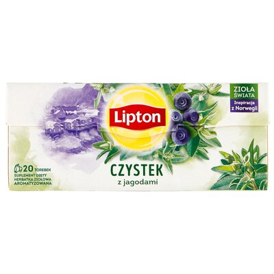 Lipton Suplement diety herbatka ziołowa aromatyzowana czystek z jagodami 20g 20 torebek