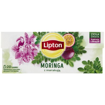 Lipton Herbatka ziołowa aromatyzowana moringa z marakują 18g 20 torebek