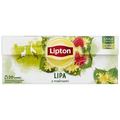 Lipton Herbatka ziołowa aromatyzowana lipa z malinami 18g 20 torebek