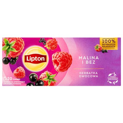 Lipton Herbata owocowa malina i bez 20 torebek