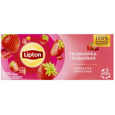 Lipton Herbata owocowa truskawka i rabarbar 20 torebek