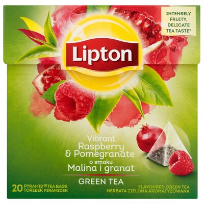 Lipton Green Tea herbata zielona o smaku malina i granatu