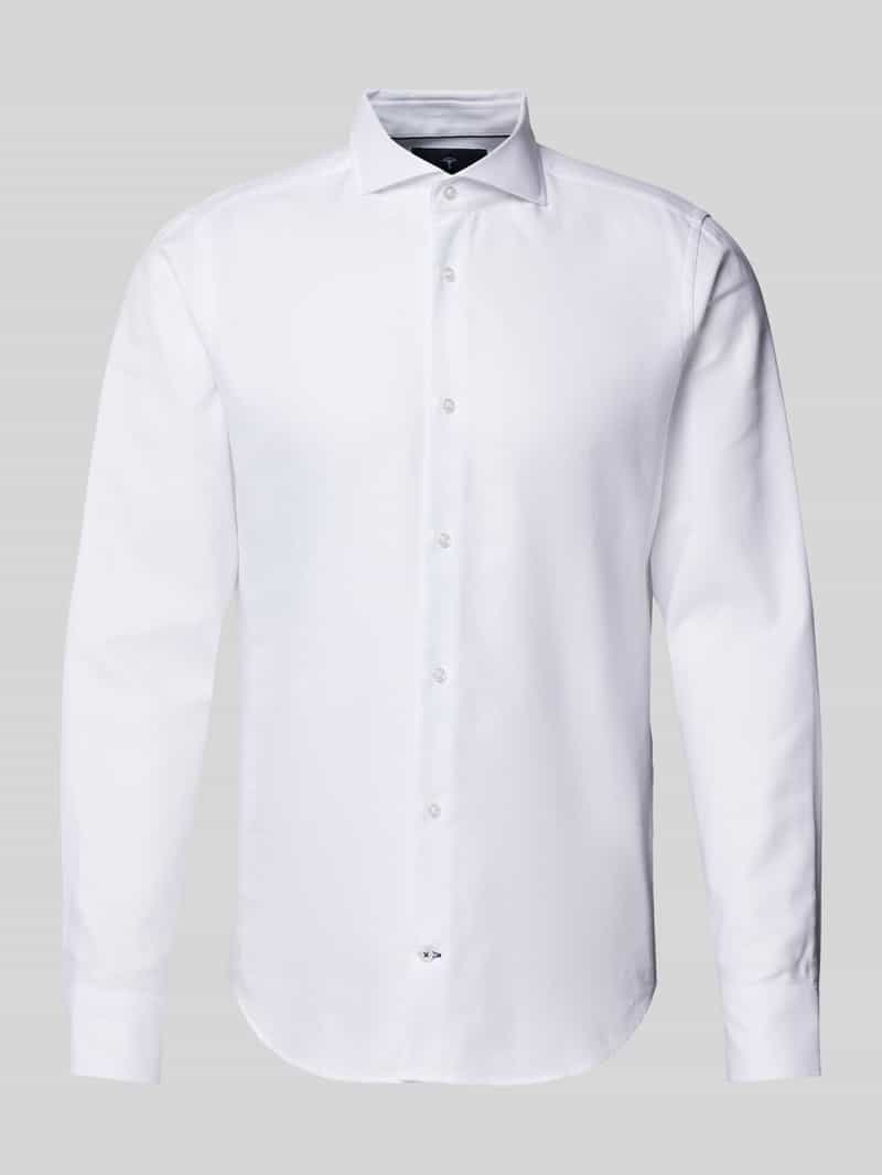 Koszula biznesowa o kroju slim fit z fakturowanym wzorem