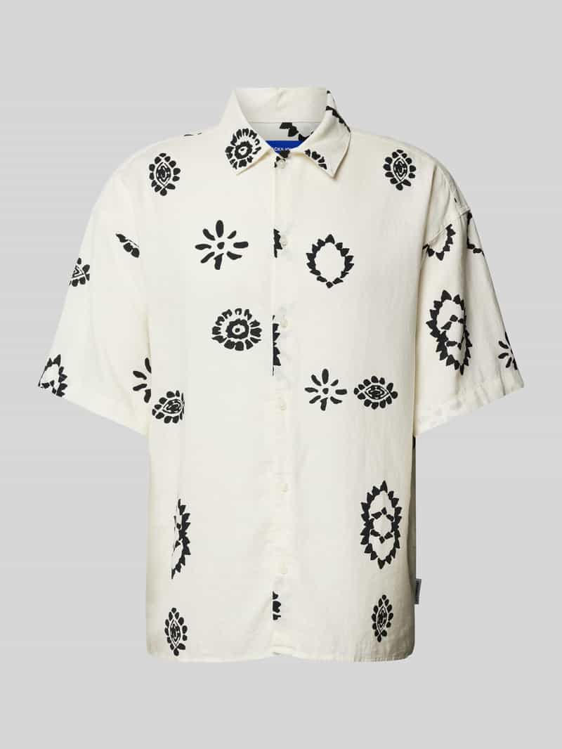 Koszula lniana o kroju regular fit z rękawem o dł. 1/2 model ‘NOTO’