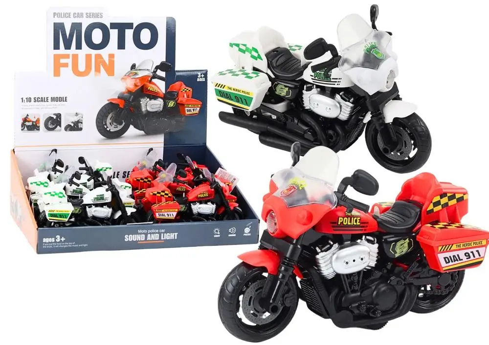 Motocykl policyjny ze światłem i dźwiękiem MIX - Leantoys