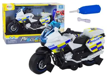 Motocykl do skręcania policyjny DIY światła dźwięk - Leantoys