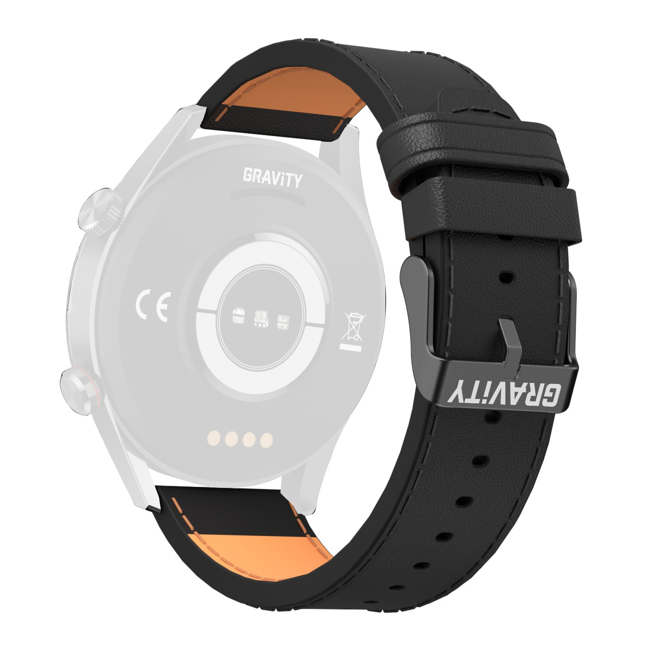 Pasek skórzany GRAVITY GT4 czarny - 22 mm