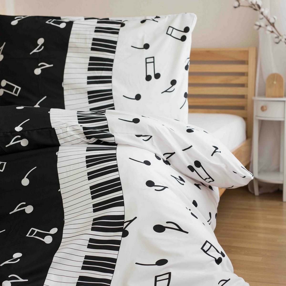 Jerry Fabrics Linen notes micro, 140 x 200 cm, 70 x 90 cm