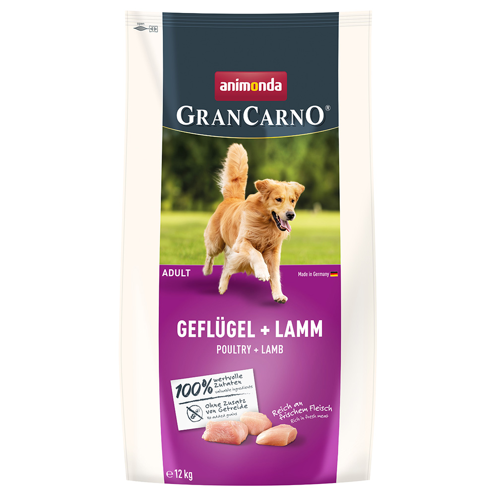 animonda GranCarno Adult, drób i jagnięcina - 12 kg