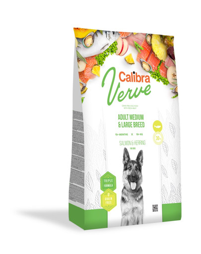 CALIBRA Dog Verve GF Adult Medium&Large Salmon&Herring 12 kg dla średnich i dużych ras -