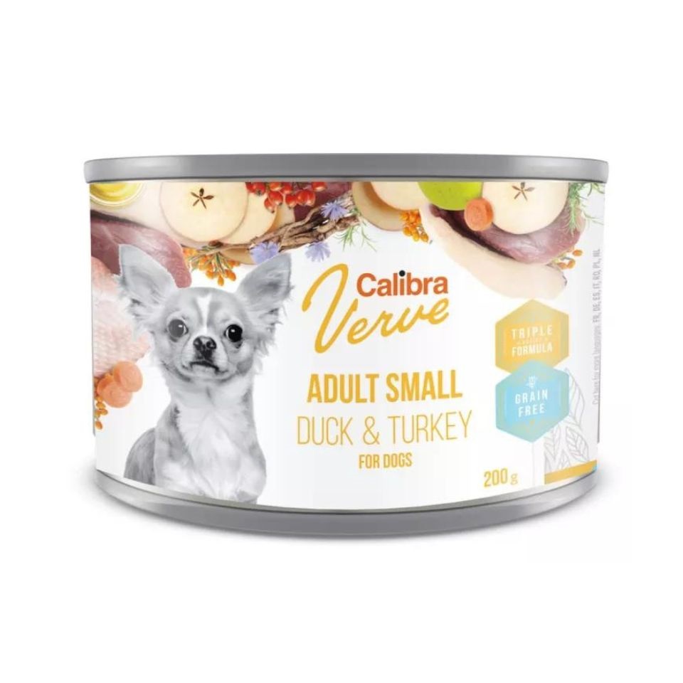 CALIBRA Dog Verve GF Adult Small Duck&Turkey 200 g bezzbożowa mokra karma z kaczką i indykiem dla psów małych ras