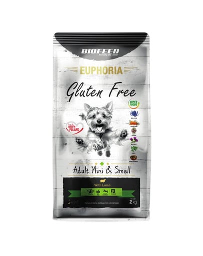 BIOFEED EUPHORIA Gluten Free z jagnięciną dla psów mini i małych ras 2 kg -