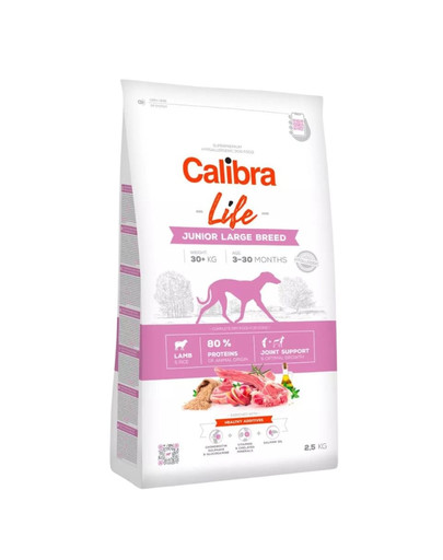 CALIBRA Dog Life Junior Large Breed Lamb 2,5 kg dla szczeniąt ras dużych jagnięcina -