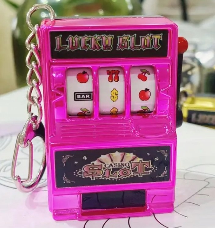 Mini kasyno maszyna losująca gambling brelok do kluczy śmieszny prezent