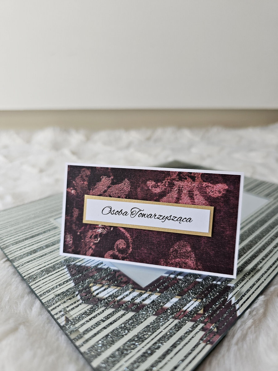 Winietki ślubne na stół burgund bordo - MyPerfectDay