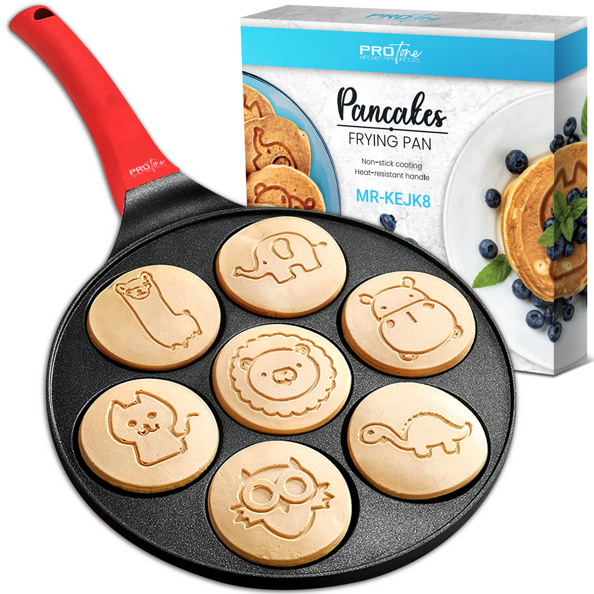 Patelnia do NALEŚNIKÓW placków PANCAKES jajek ŚMIESZNE ZWIERZĄTKA MARMUROWA / ProTone MR-KEJK8