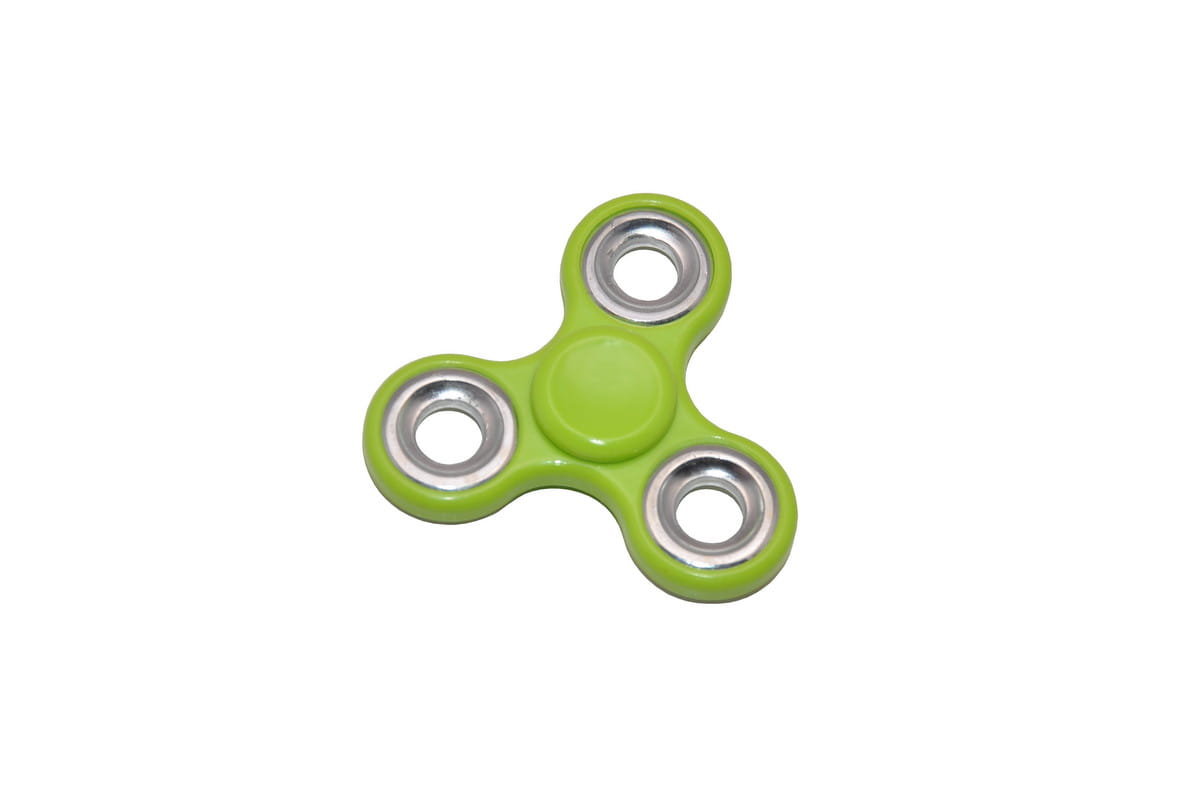 Zielony spinner, fidget spinner.