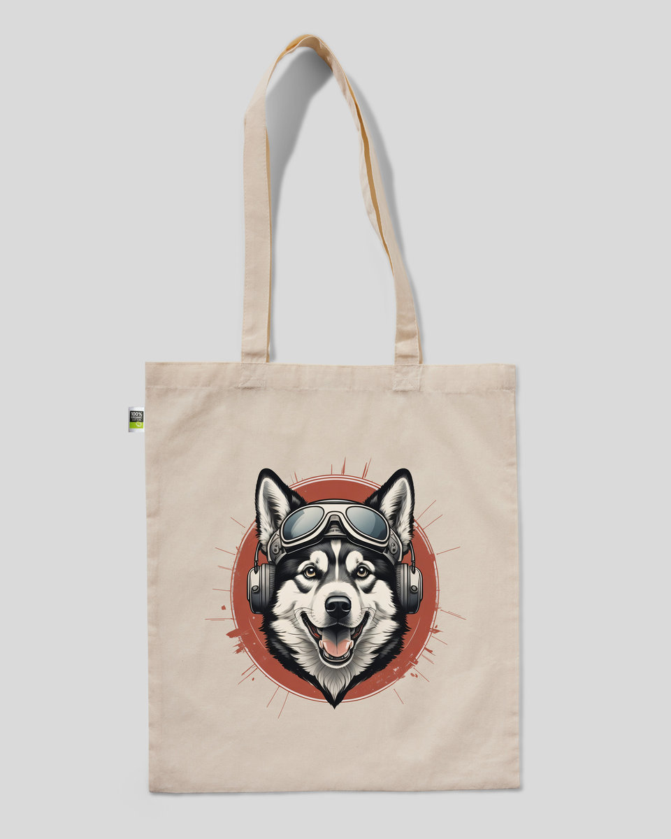 Torba bawełniana na zakupy PIES HUSKY