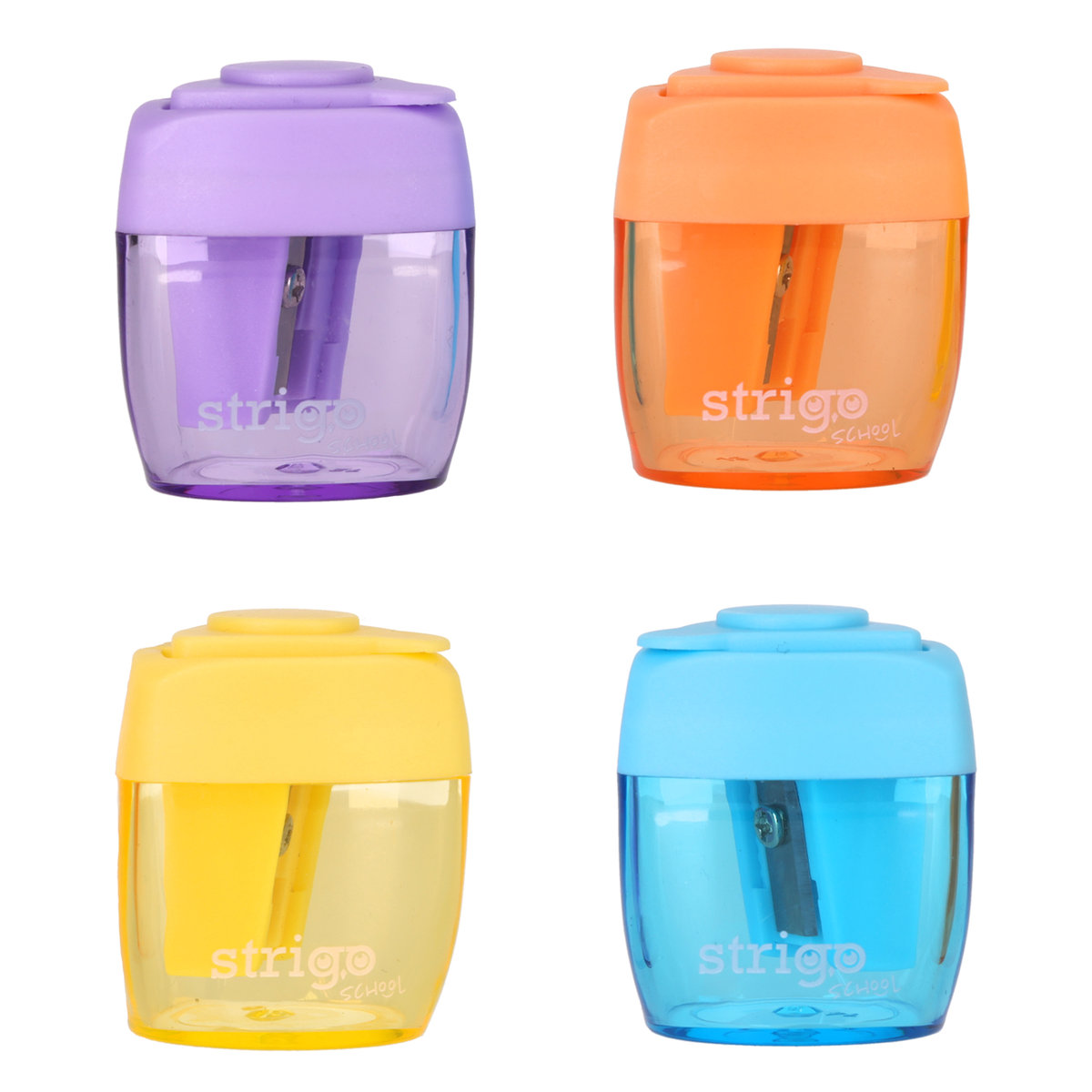 Temperówka do kredek i ołówków na jedną grubość z pojemnikiem Strigo