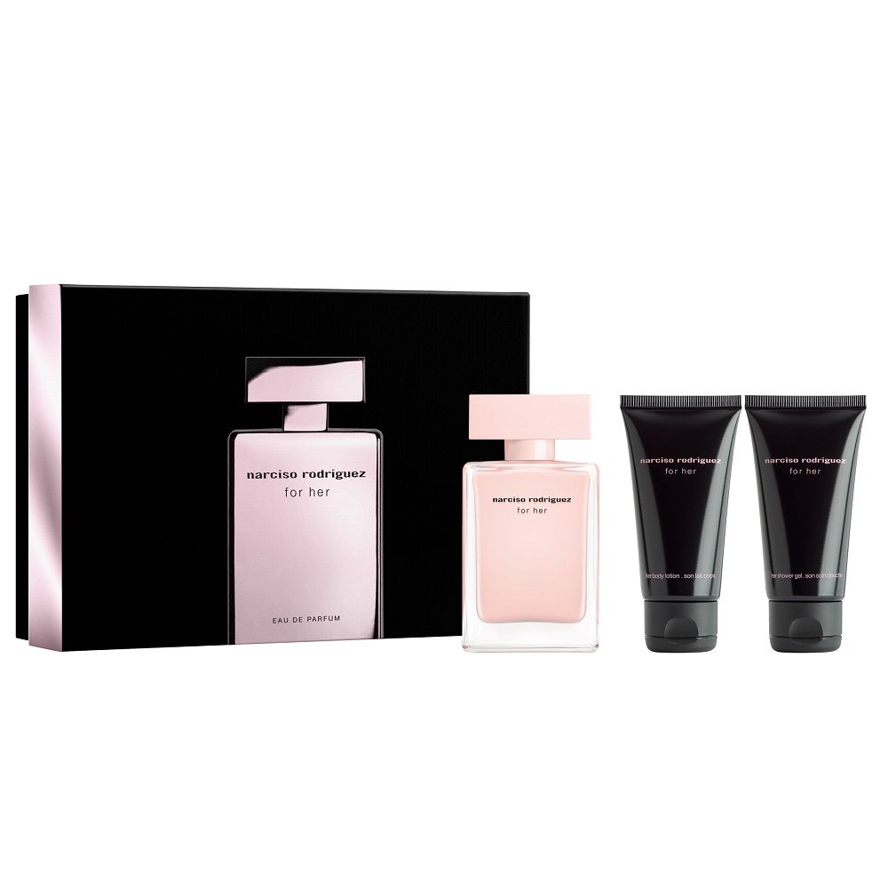 SET NARCISO RODRIGUEZ For Her EDP spray 50ml + BODY LOTION 50ml + SHOWER GEL 50ml