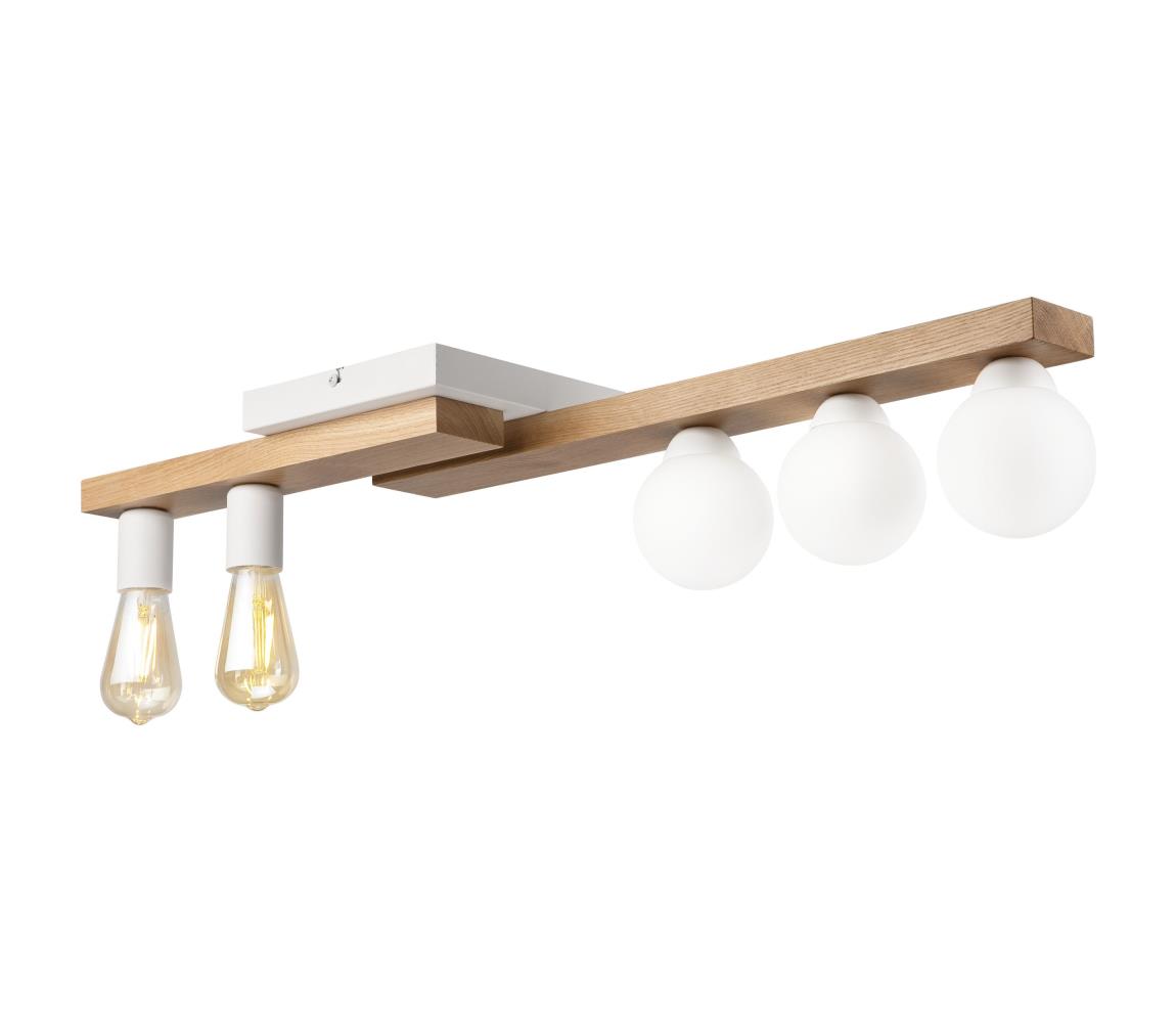 Żyrandol natynkowy MATTE 2xE27/15W/230V + 3xG9/5W/230V biały/dąb