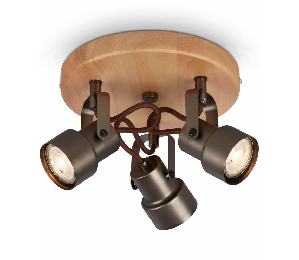 Briloner 2872-035 - LED Oświetlenie punktowe SPOTLIGHT 3xGU10/5W/230V brązowe