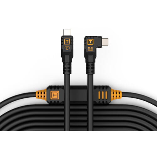 Kabel Tether Tools Tether Pro 31' (9.4m), USB-C to USB-C, Straight to Right, Non-Reflective Black