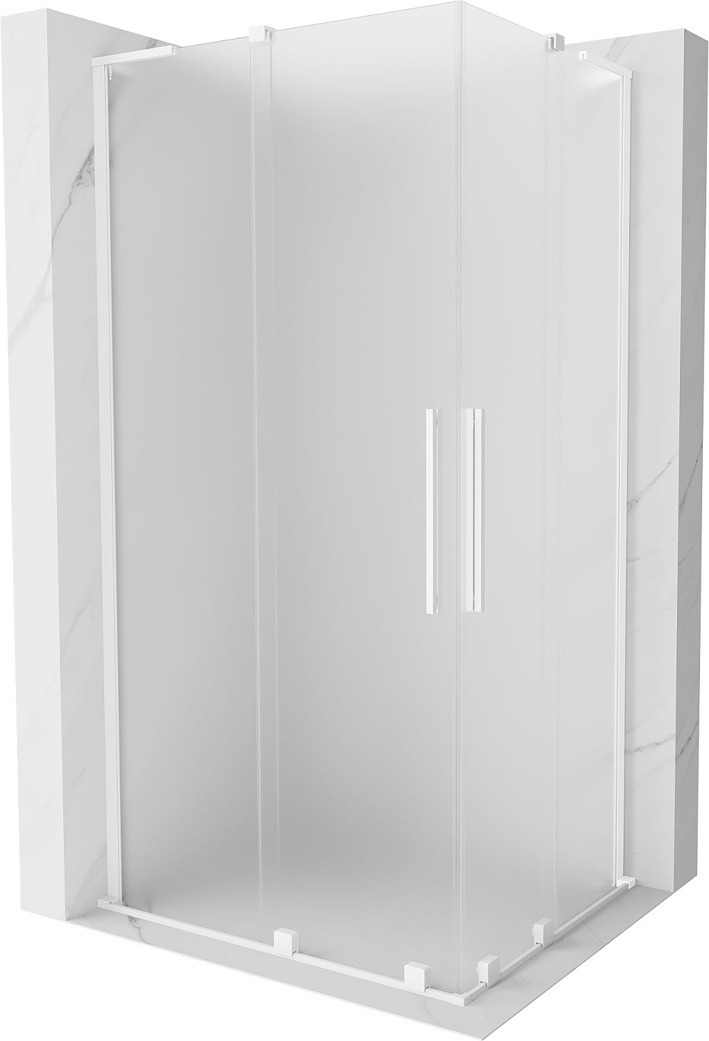 Mexen Velar L Duo kabina prysznicowa rozsuwana 100x90 cm, szron, biała - 871-100-090-02-33-20