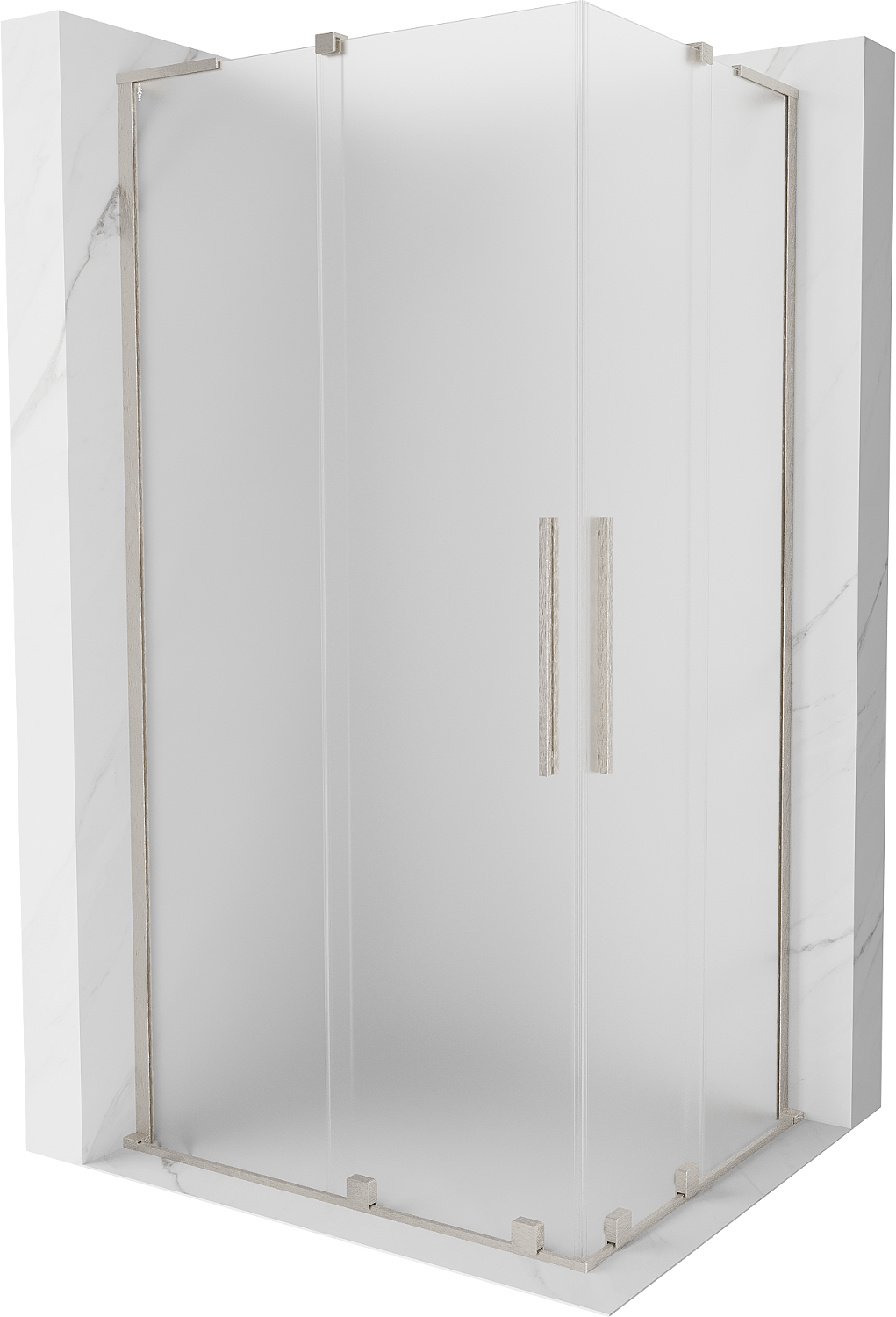Mexen Velar L Duo kabina prysznicowa rozsuwana 90x80 cm, szron, nikiel szczotkowany - 871-090-080-02-33-97