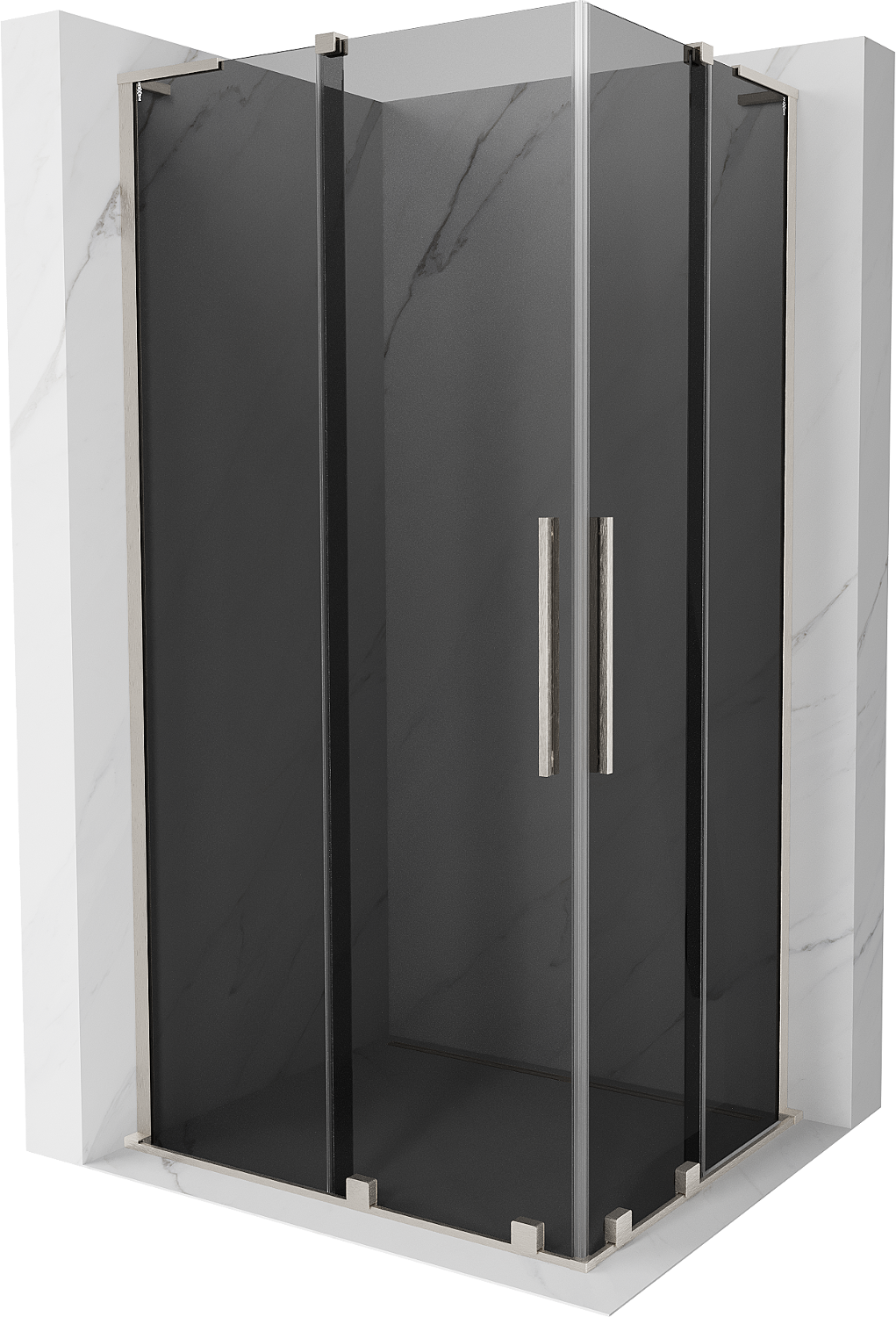 Mexen Velar L Duo kabina prysznicowa rozsuwana 100x90 cm, grafit, nikiel szczotkowany - 871-100-090-02-43-97