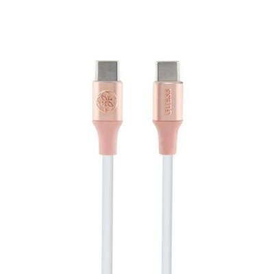 Guess GUCCLALRGDP kabel USB-C - USB-C 1.5m Fast Charging różowy/pink Ebossed Logo