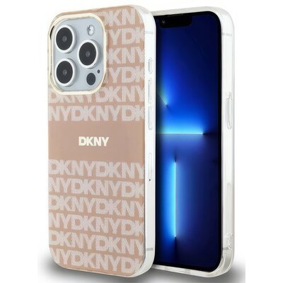 Oryginalne Etui APPLE IPHONE 15 PRO MAX DKNY Hardcase IML Mono & Stripe MagSafe (DKHMP15XHRHSEP) różowe