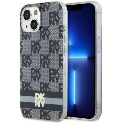 Oryginalne Etui IPHONE 13 / 14 / 15 DKNY Hardcase IML Checkered Mono Pattern & Printed Stripes MagSafe (DKHMP15SHCPTSK) czarne