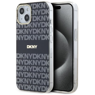Oryginalne Etui IPHONE 13 / 14 / 15 DKNY Hardcase IML Mono & Stripe MagSafe (DKHMP14SHRHSEK) czarne